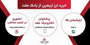 فعالیت شعب منتخب و کشیک بانک ملت برای فروش ارز اربعین در روز جمعه ۹ مرداد ۱۴۰۵