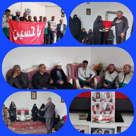 بازتاب عطر کربلا در حاجی‌سیران؛ پرچم متبرک ضریح سیدالشهدا(ع) بر فراز امامزاده محمد(ع) و دیدار با خانواده شهدای زنجانی