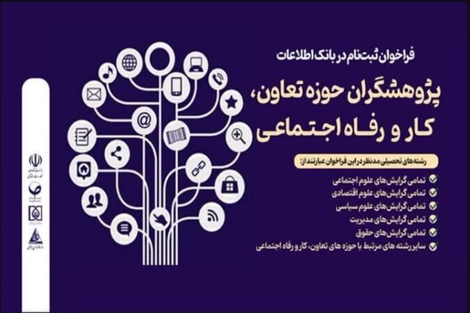 فراخوان ثبت‌نام بانک اطلاعات پژوهشگران حوزه تعاون، کار و رفاه اجتماعی